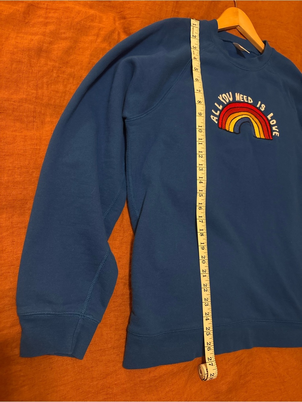 Hanna Andersson Navy Blue Sweatshirt with Multicolor Rainbow Detail SZ Large 🌈💕 - Picture 5 of 8